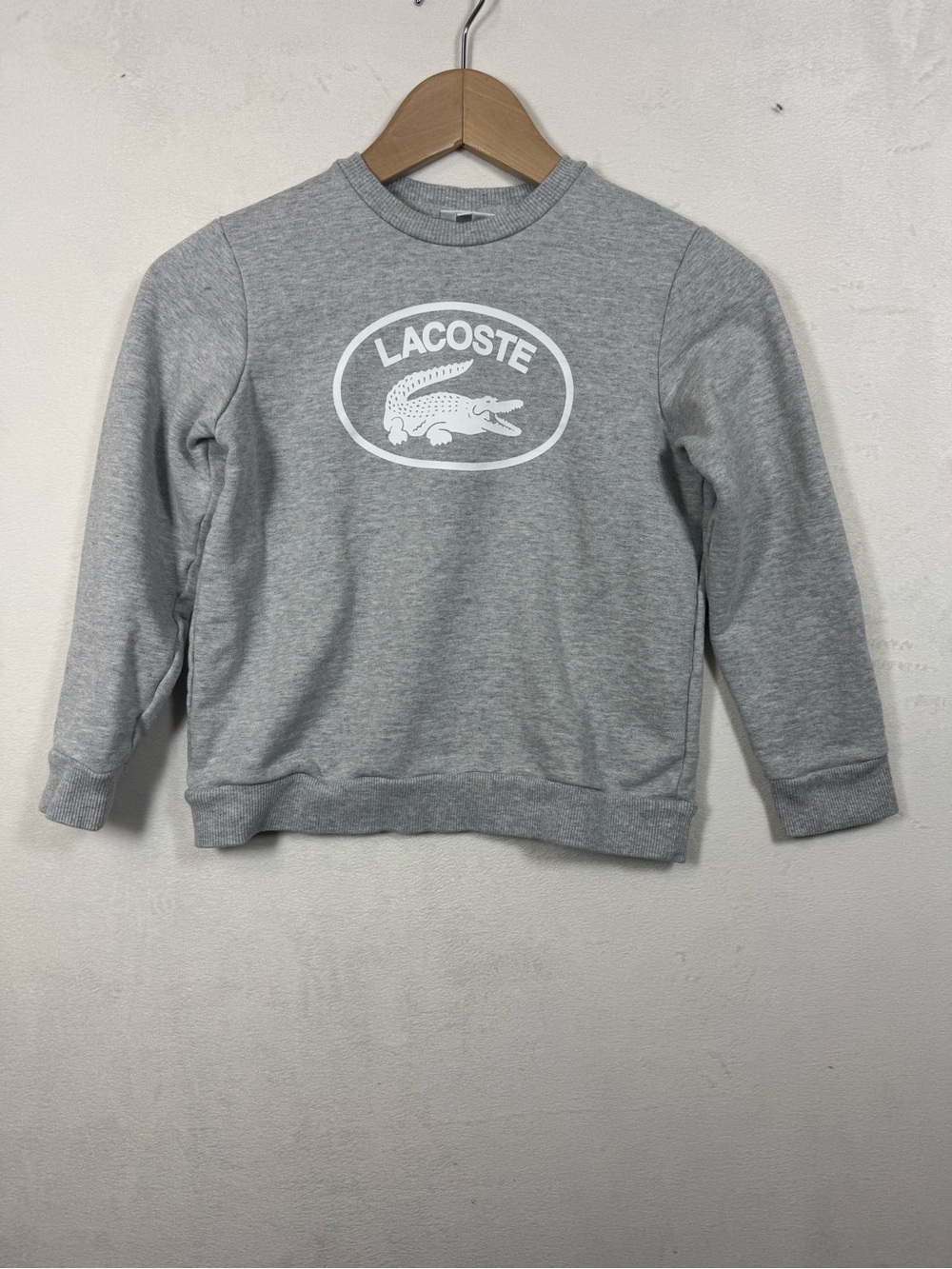 Lacoste Gray Crewneck Sweatshirt with White Logo